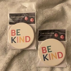 Be Kind car coasters